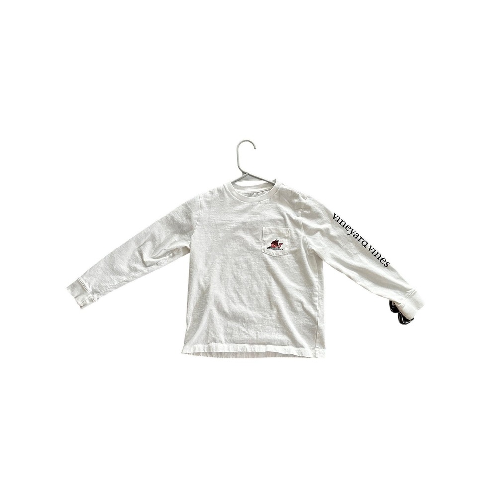 Vineyard Vines Kids White Long Sleeve Whale Graphic T Shirt Size 7 NWT